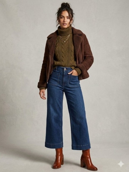 Anthropologie Denim - Anthropologie Maeve Colette Jeans Dark Wash Wide Leg High Rise Crop 32P